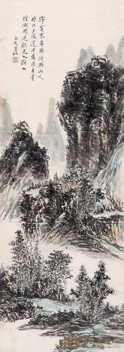 黄宾虹 山水 立轴 102×36cm